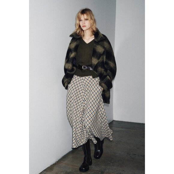 ZARA CHECK WOOL BLEND COAT ZW COLLECTION LIMITED EDITION - Picture 3 of 11